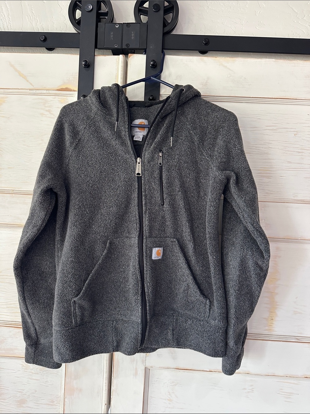 Carhartt Kids' Dark Gray Hooded Zip Sweatshirt Jacket